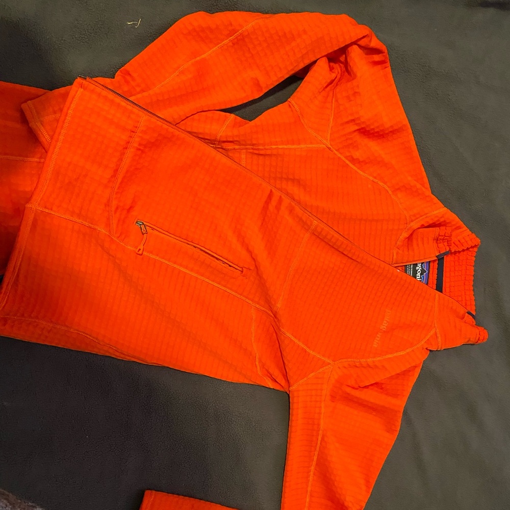 Patagonia orange fleece jacket